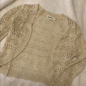 Cream knitted short cardigan